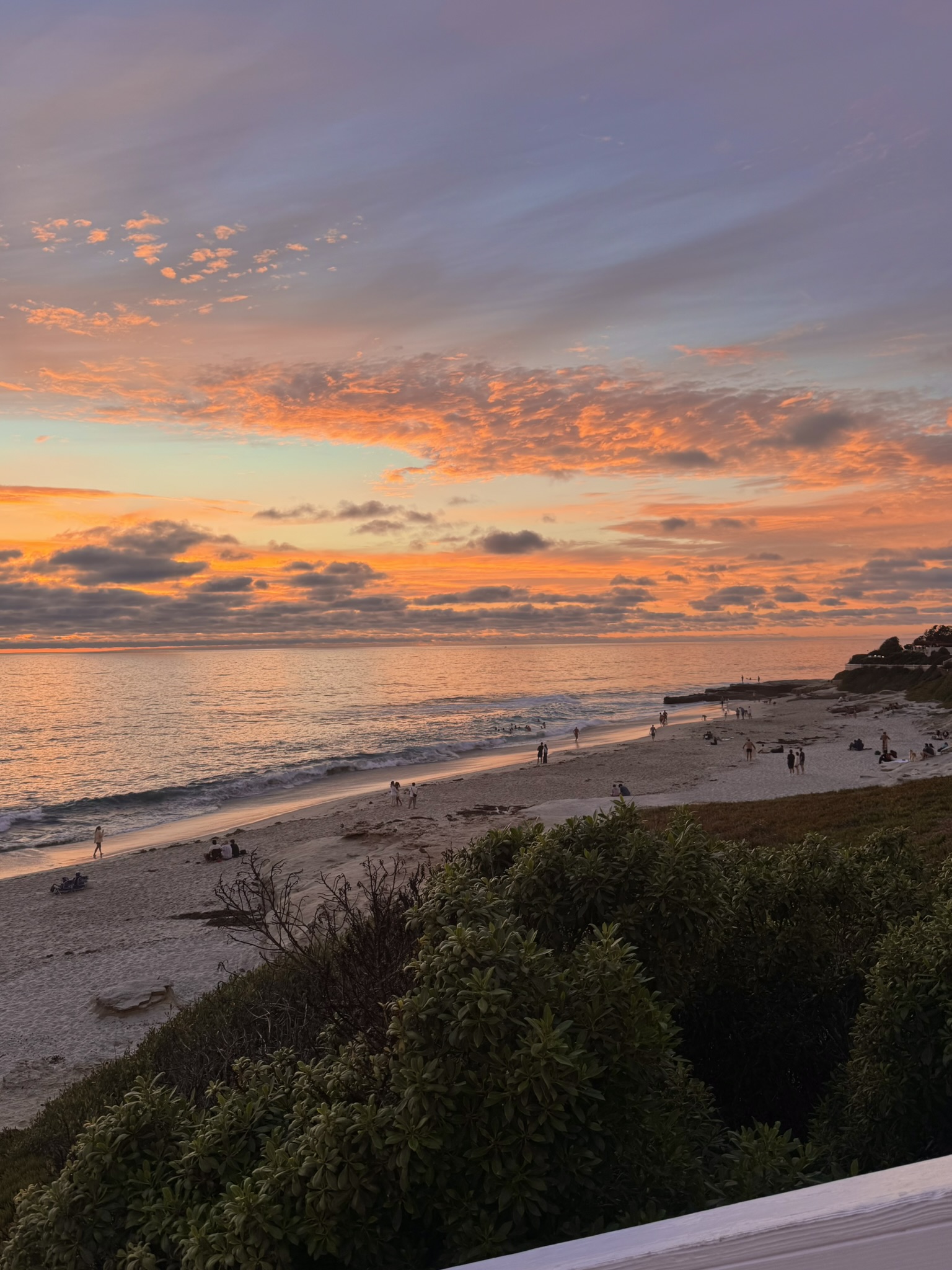 Sunset over the ocean at Windansea Beach in La Jolla California